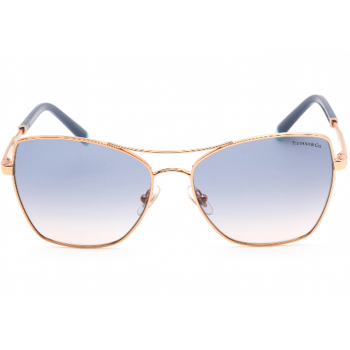 Tiffany Light Brown Gradient Blue Square Ladies Sunglasses TF3084 610516